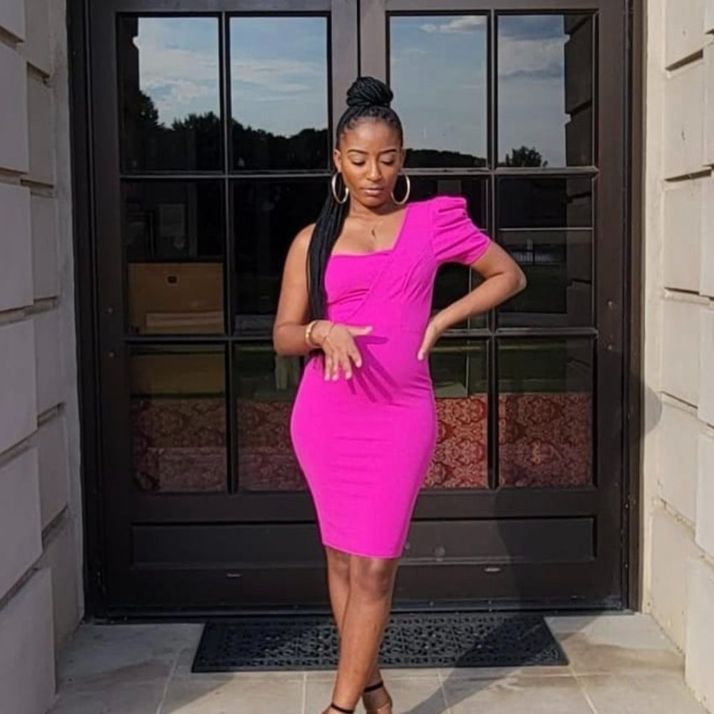 Fucshia One Shoulder Dress